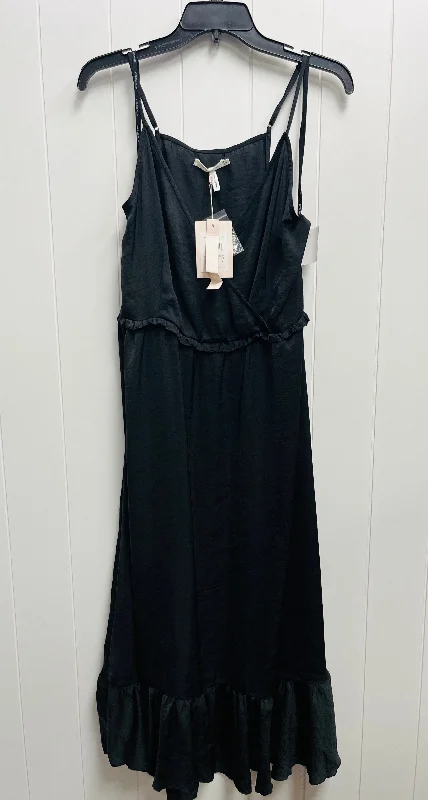 Black Dress Casual Midi Avec Les Filles, Size Xl