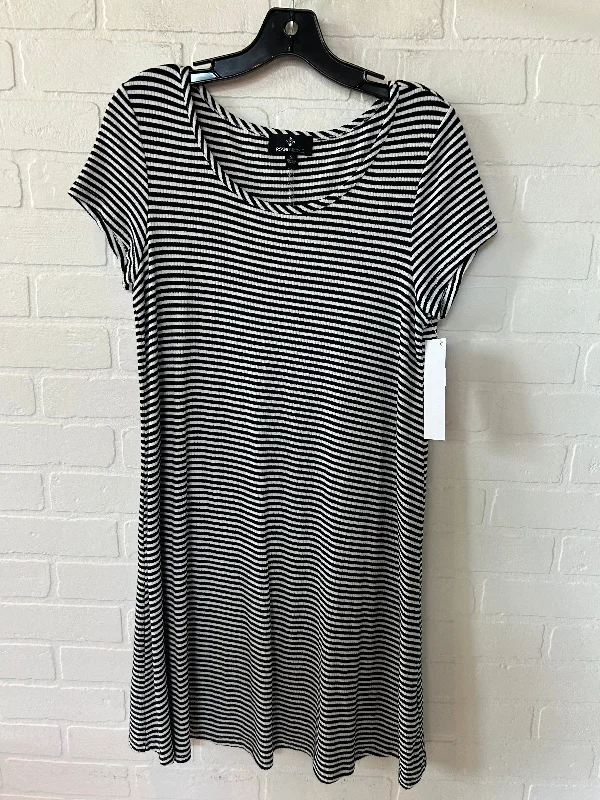 Black & White Dress Casual Midi Ronnie Nicole, Size S