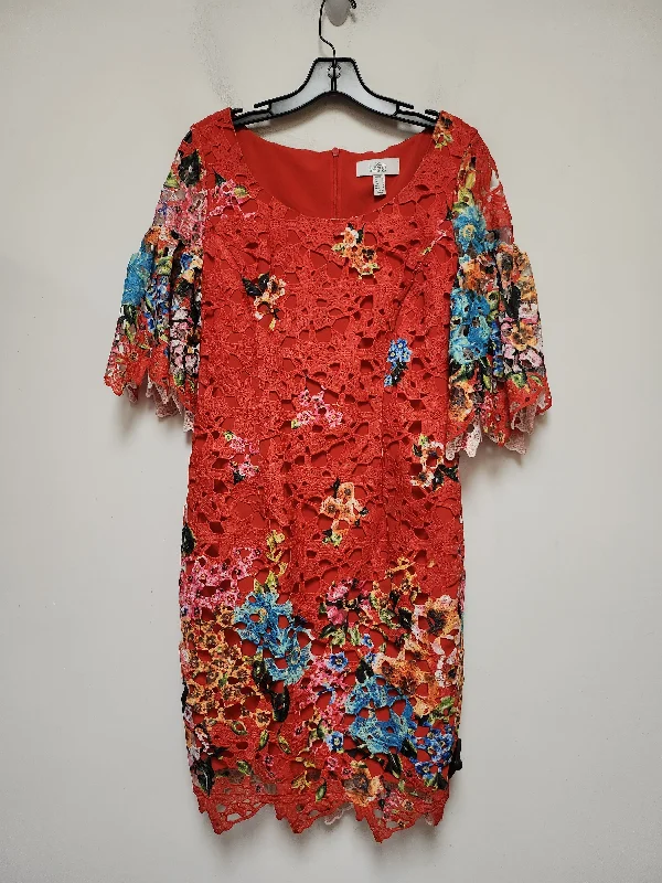 Orange Dress Casual Midi Badgley Mischka, Size 4