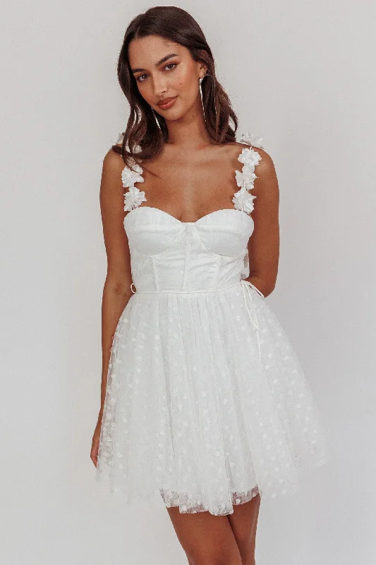 Fairytale Dream Floral Strap Mini Dress White