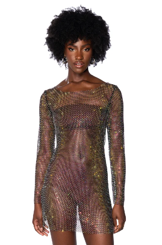 LABRYNTH EMBELLISHED MINI DRESS