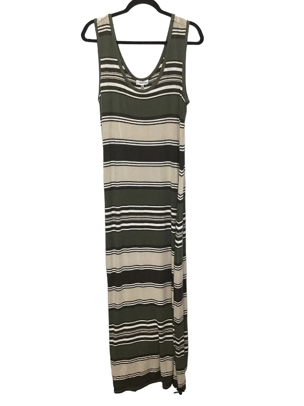 Striped Pattern Dress Casual Maxi Calvin Klein, Size Xl