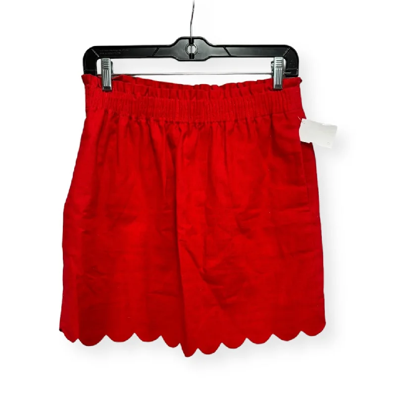 Linen Red Skirt Mini & Short J. Crew, Size 6