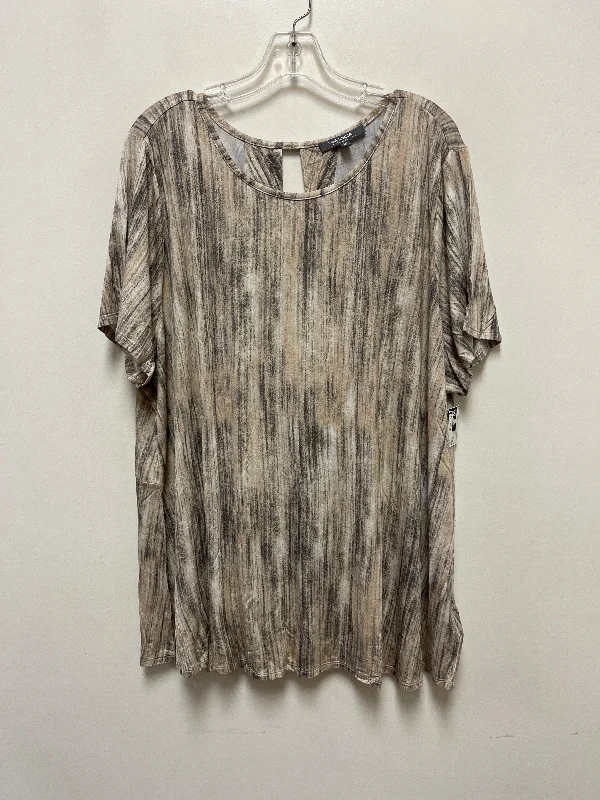 Top Short Sleeve By Lisa Rinna In Grey, Size: 3x