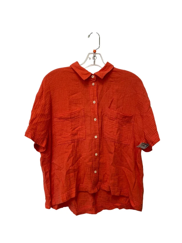 Top Short Sleeve By Madewell In Orange, Size: M