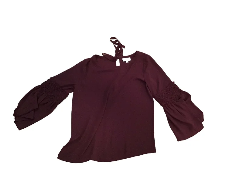 Purple Blouse Long Sleeve Loft, Size S