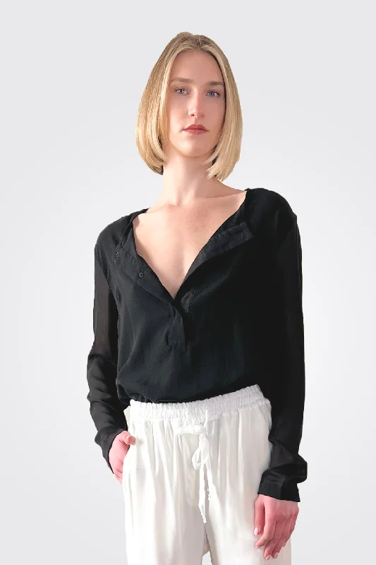 Crepe Georgette Shirt - Black