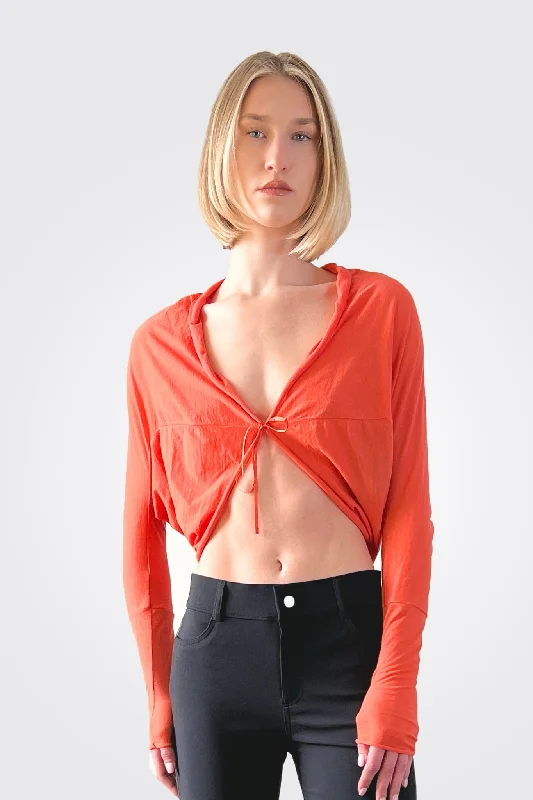 Cropped Mini Cardigan - Coral