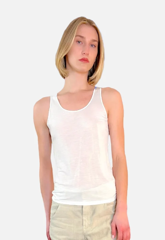 Scoop Neck Tank - White