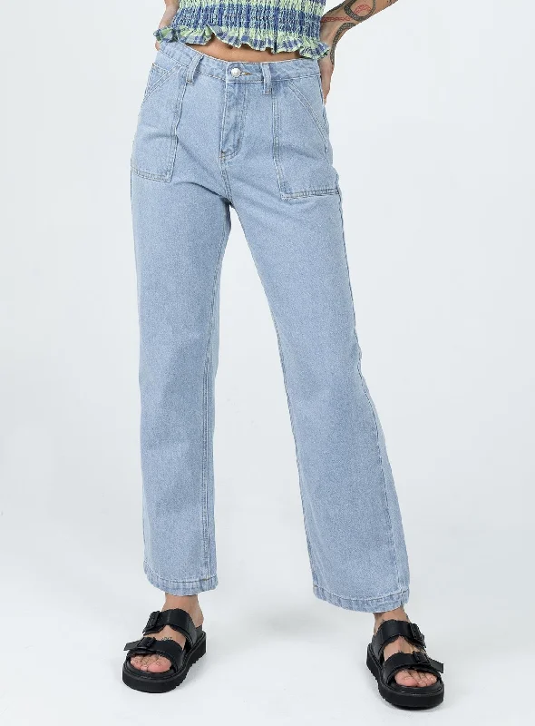 Effie Cargo Staight Leg Jean Denim