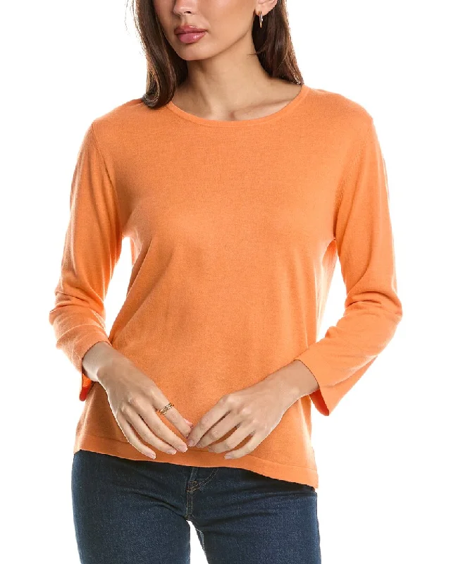 Forte Cashmere Aegean Crew Silk & Cashmere-Blend Sweater