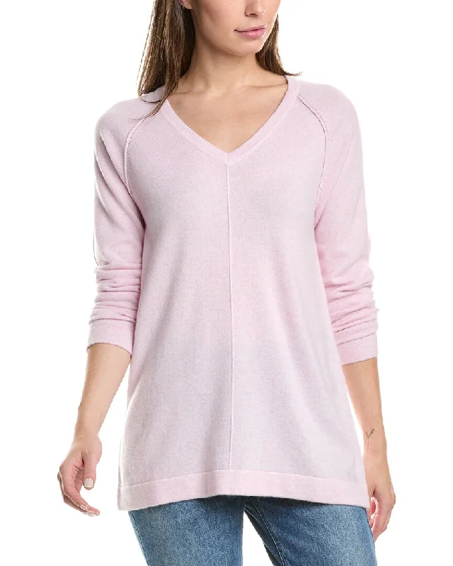 Forte Cashmere Easy Raglan V-Neck Cashmere Sweater