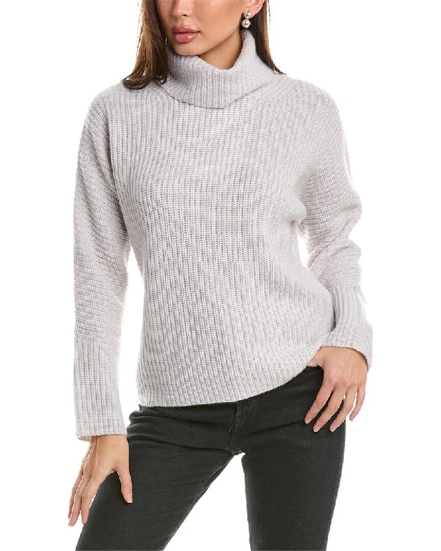 Forte Cashmere Luxe Cozy Turtleneck Wool & Cashmere-Blend Sweater