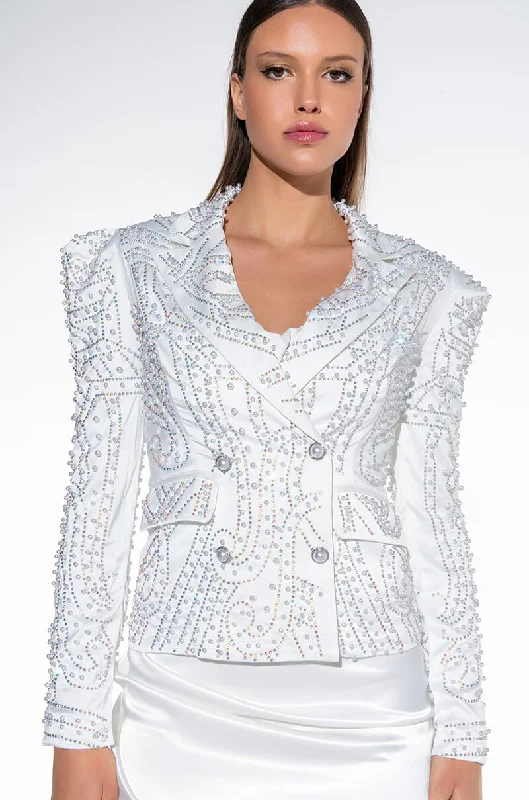 ALL THAT GLITTERS PEARL EMBELLISHED BLAZER