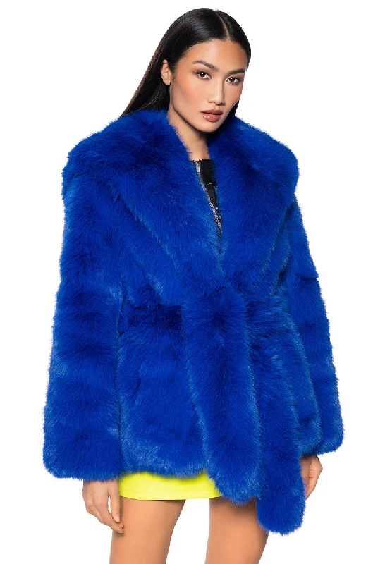 BUSINESS CASUAL FAUX FUR COAT